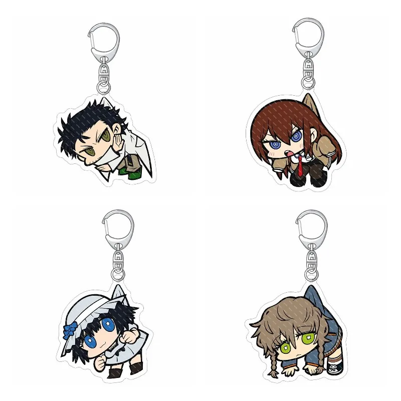 Anime Steins teine; Tor Figuren machen Kurisu Okabe Rintarou Q-Version Acryl Schlüssel anhänger Charakter Shiina Mayuri Anhänger Dekor Schlüssel ring