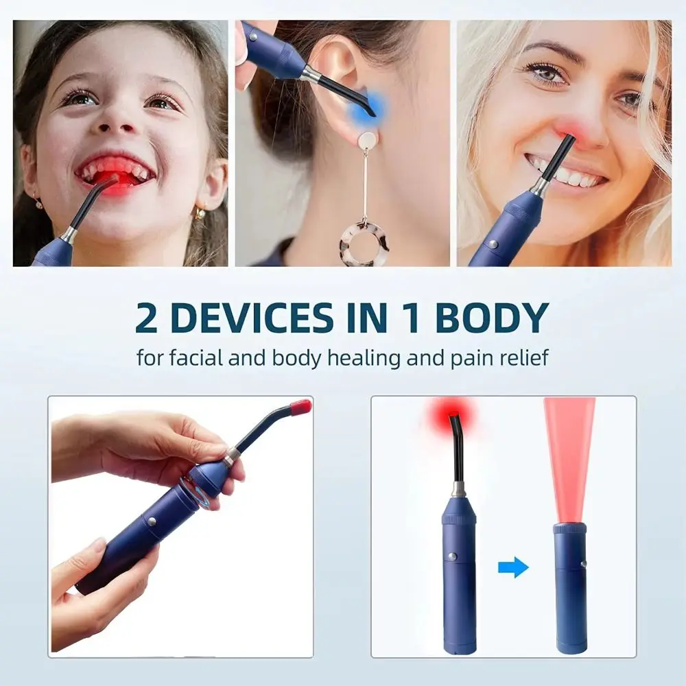 850nm Red Light Blue Light Handheld Skin Care Wand Portable Heat Application Oral Cavity Flashlight Overall Skin Health