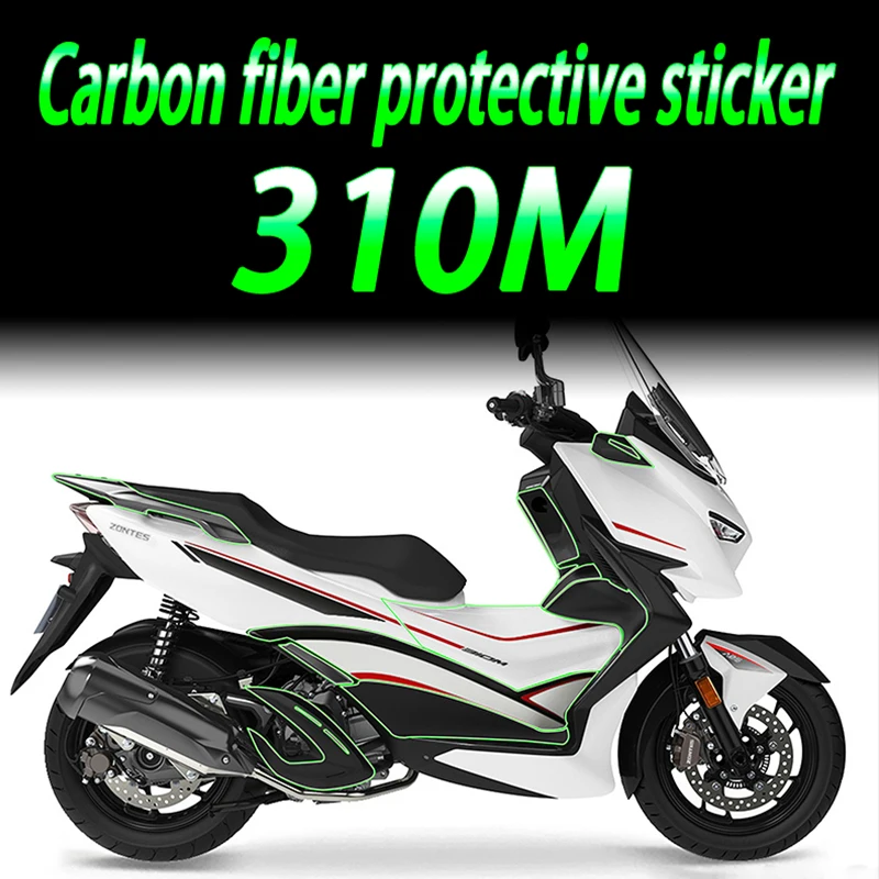 Applicable to Shengshi zonte310m body stickers, carbon fiber car stickers, anti scratch and waterproof retrofit protective film