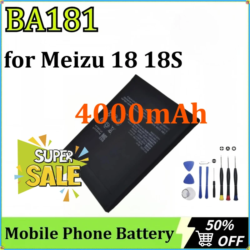 

For Meizu 18 18S Newly Upgraded Mobile Phone Battery High-Capacity Replacement Phone Batteries BA181 4000mAh