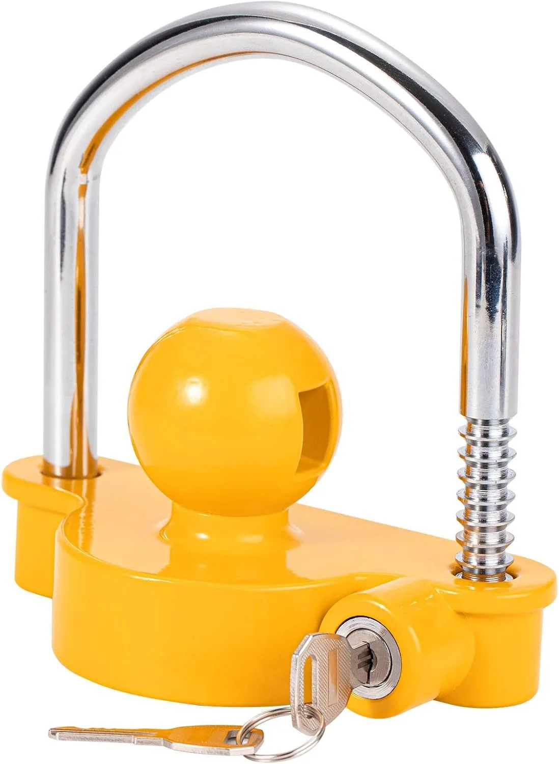 U‑Shape Adjustable Trailer Coupler Lock, Heavy‑Duty Anti‑Theft Tow Ball Lock Security Padlock for RV Camper Travel Trailer Boat