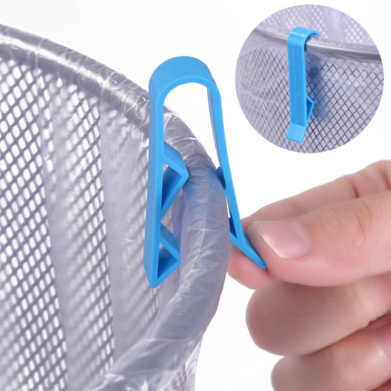 12Pcs Trash Bag Fixed Clip Universal Plastic Garbage Basket Bag Fixed Holder For Bathroom Organizer Home Kitchen Storage Clamp