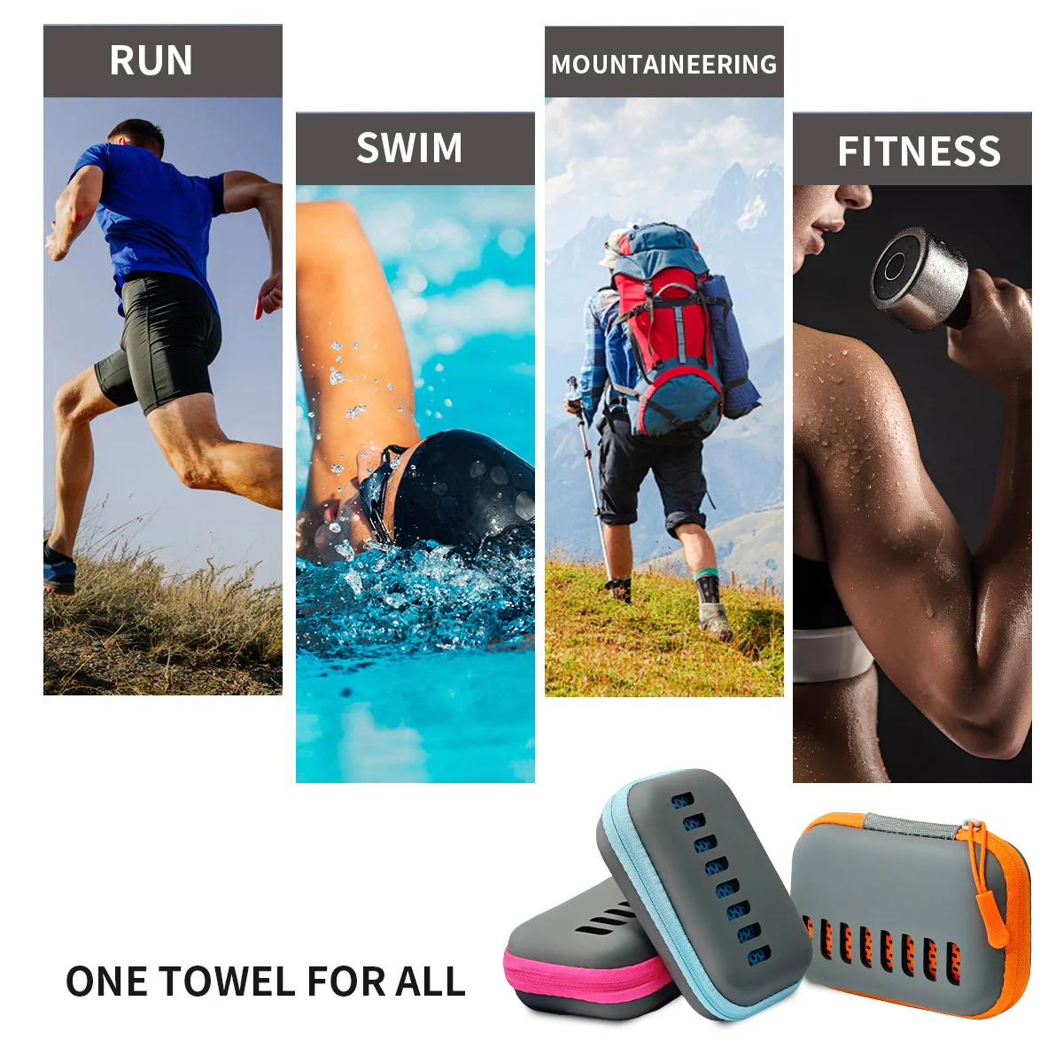 Camping-Kühlhandtücher mit EVA-Hülle, kompaktes und tragbares Reise-Eishandtuch, schnell trocknende Handtücher für Sport, Fitnessstudio, Wandern und Yoga – Detail 7