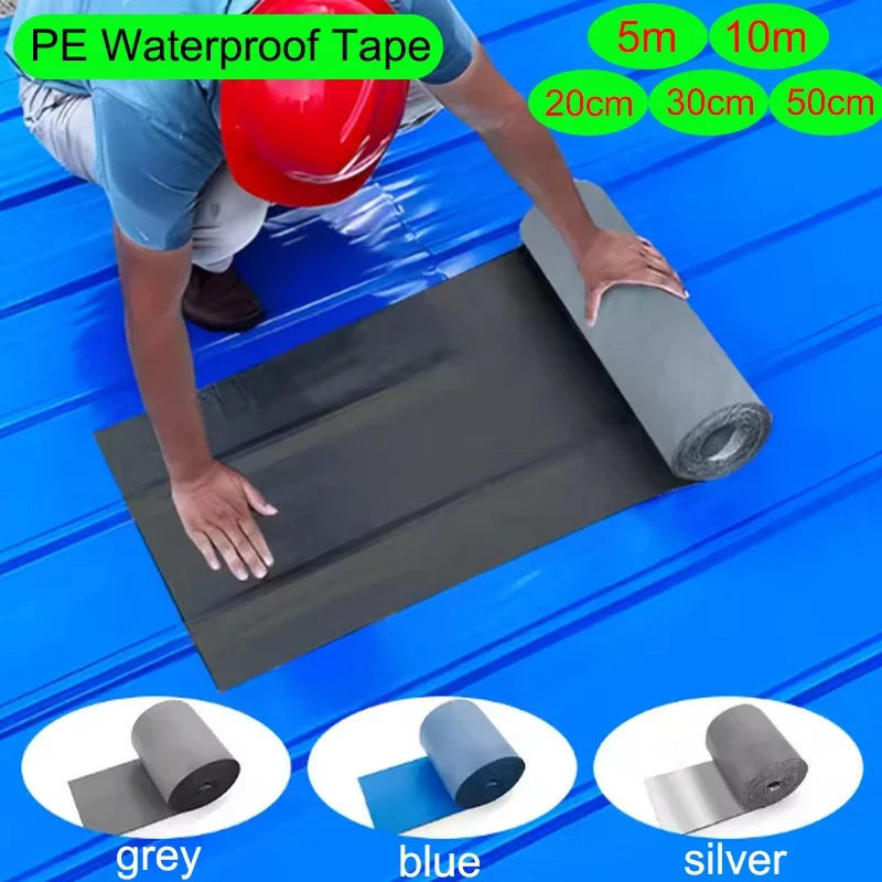 5/10m Waterproof Tape Self-Adhesive Roof Sealant Color Steel Tile Waterproof Heat Insulation Quiet Coil Material 1.5mm Thick