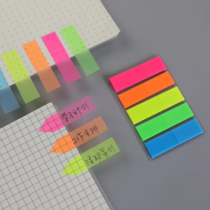 100Pcs Fluorescence Sticky Notes Loose-leaf Index Bookmark Sticker Office Stationery Supplies