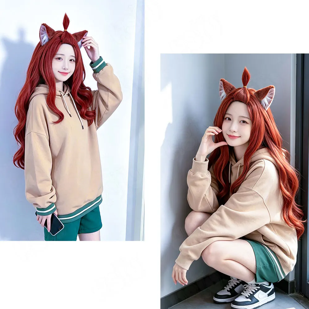 Aruneko Cosplay Costume Wig Long Reddish Brown Synthetic Heat Resistant Hair Free Wig Cap For Dress-up Party