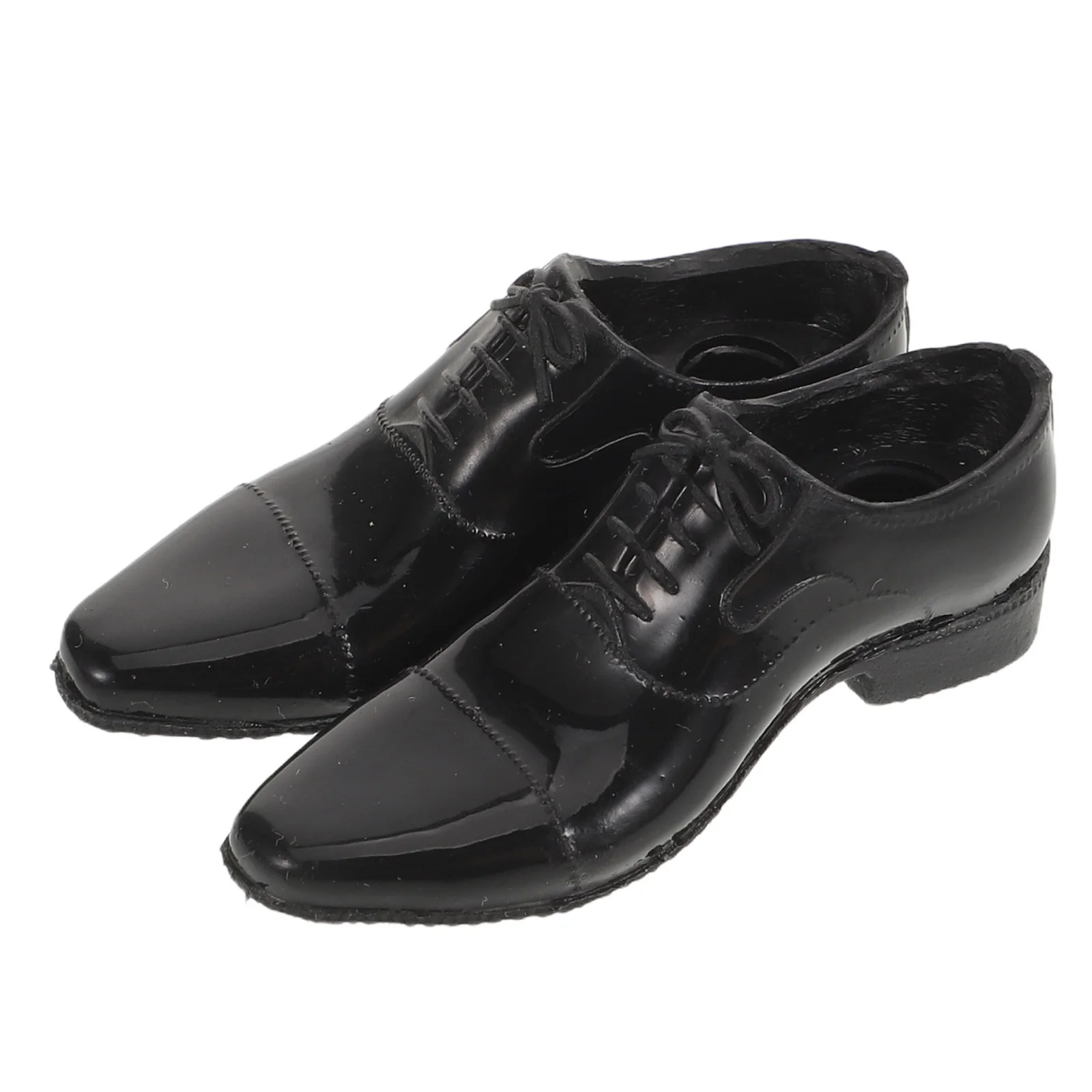 1 par de zapatos de soldado negros de 12 pulgadas, botas de trabajo de figura masculina en miniatura realista, accesorios para casa de muñecas, calzado, calzado de figura de juguete
