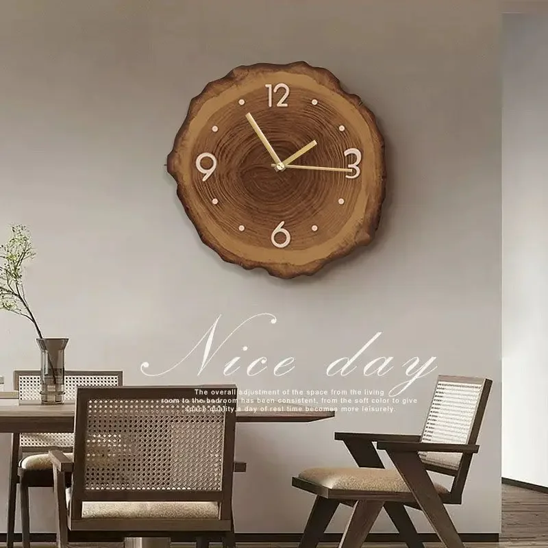 Creative Annual Ring Wall Clock Wood Grain Design Home 15 Inch Modern Nordic Living Room Dining Room Bedroom Wall Clock A584