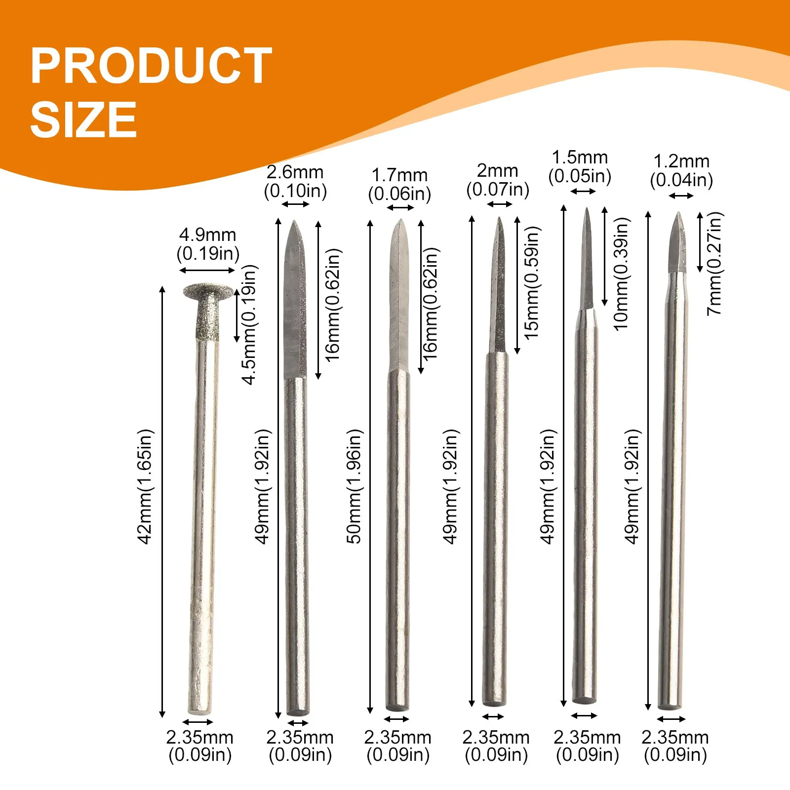 Carving Drill Set Rotary Engraving Tool 2.35/3.0MM Shanks Materials Highly Wear-resistant for craftsman Projects