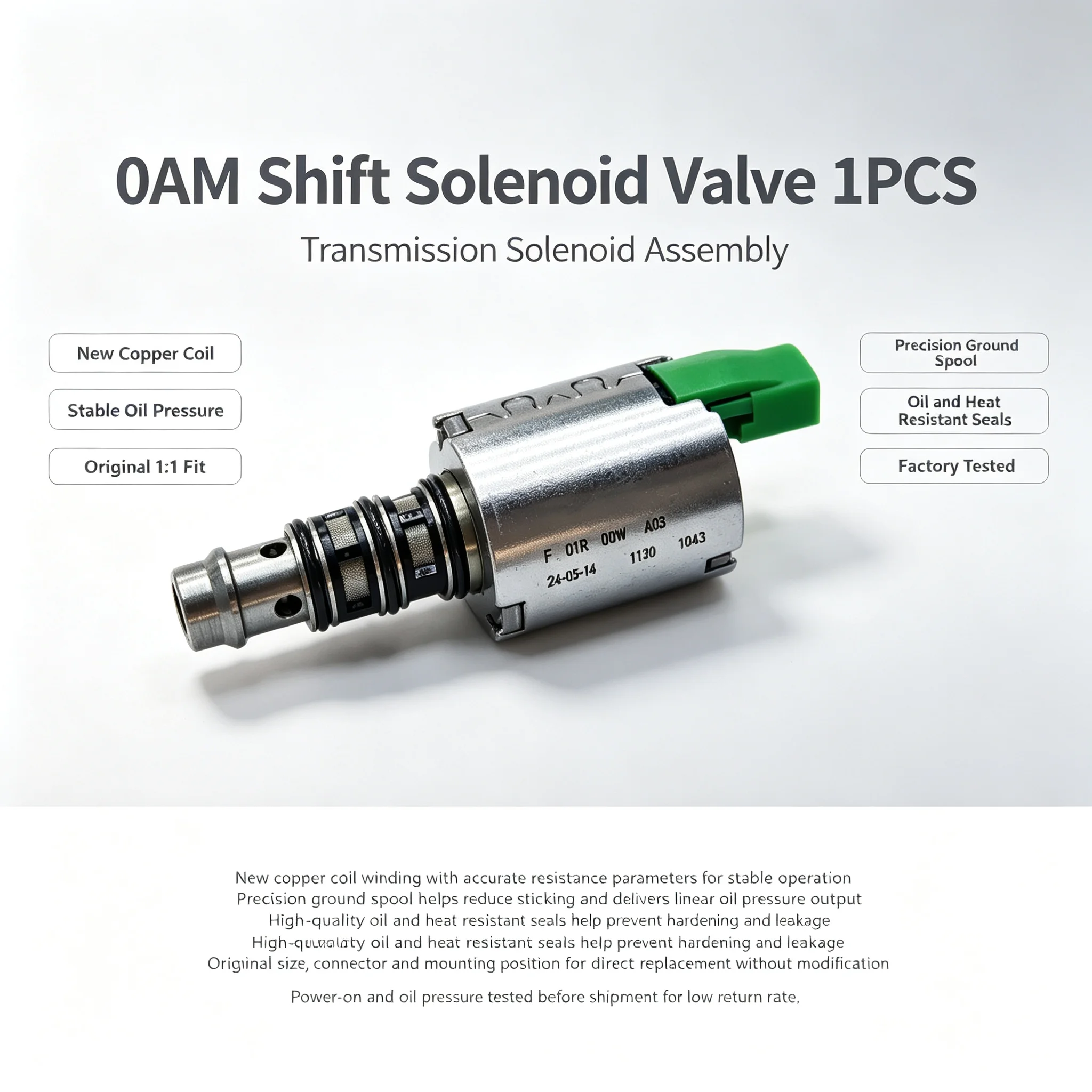 Brand New 1PCS 0AM DQ200 Shift Solenoid Valve 7 Speed DSG Transmission Solenoid For VW Audi Skoda Seat 2008-2018
