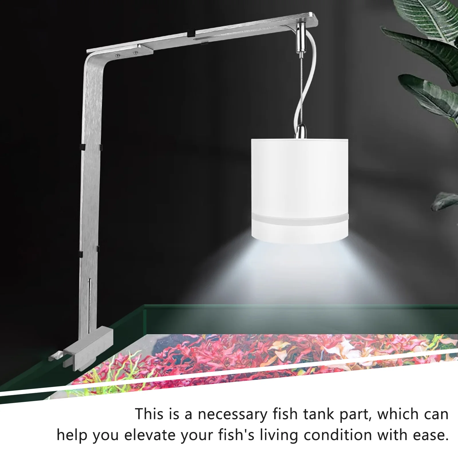 

LED Fish Tank Light Bracket Aquarium Holder Lights Lamp Silver Aluminum Alloy Terrarium Kit