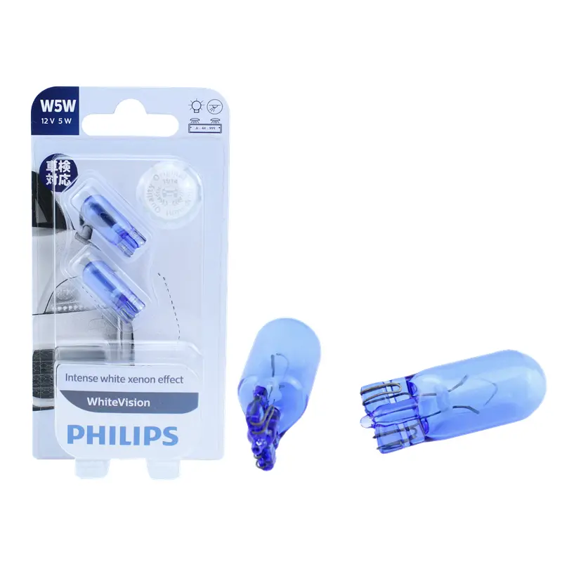 إضاءة داخلية للسيارة Philips W5W T10، 12V 5W، 4000K، بيضاء، مصابيح إشارة أصلية، مصباح قراءة - 6