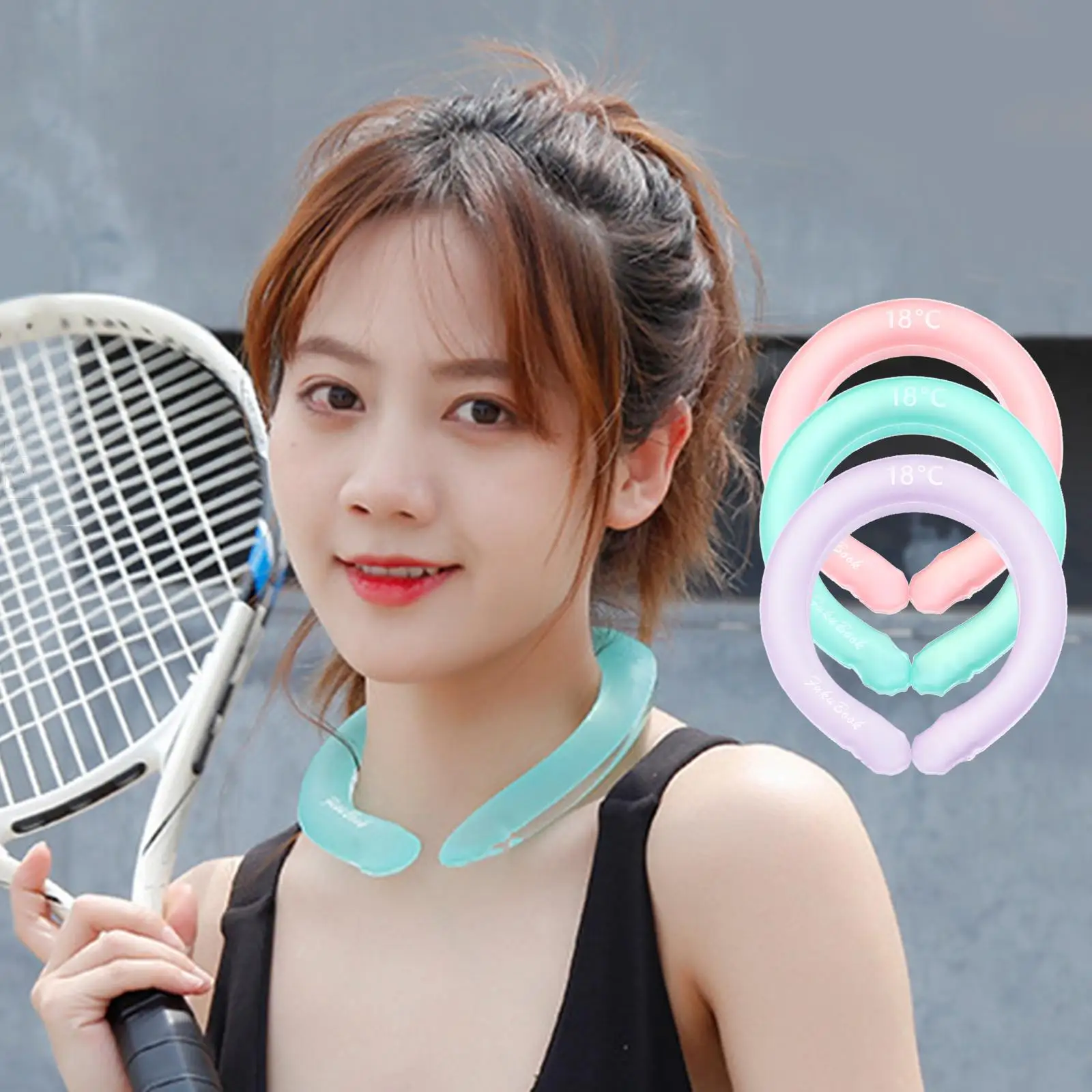 Hot Summer Neck Cooling Tube Chill Freeze Neck Cooler Hands Free Fishing Neck Cooling Wrap Scarf Ice Pack Kids Adults