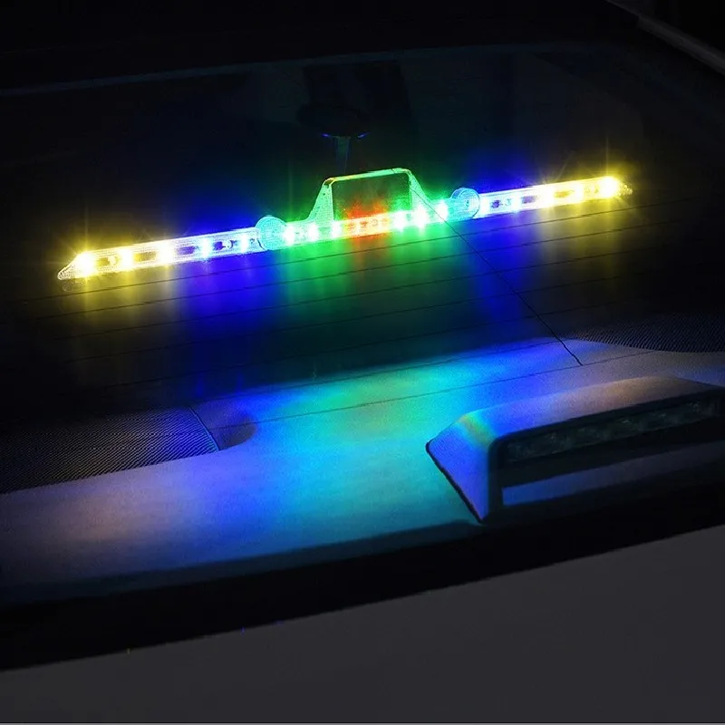 Universal USB Rechargeable Strobosc For Car Interior Windshield Sunshield Trim Light Triangle Frame Emergency Hazard Signal Lamp