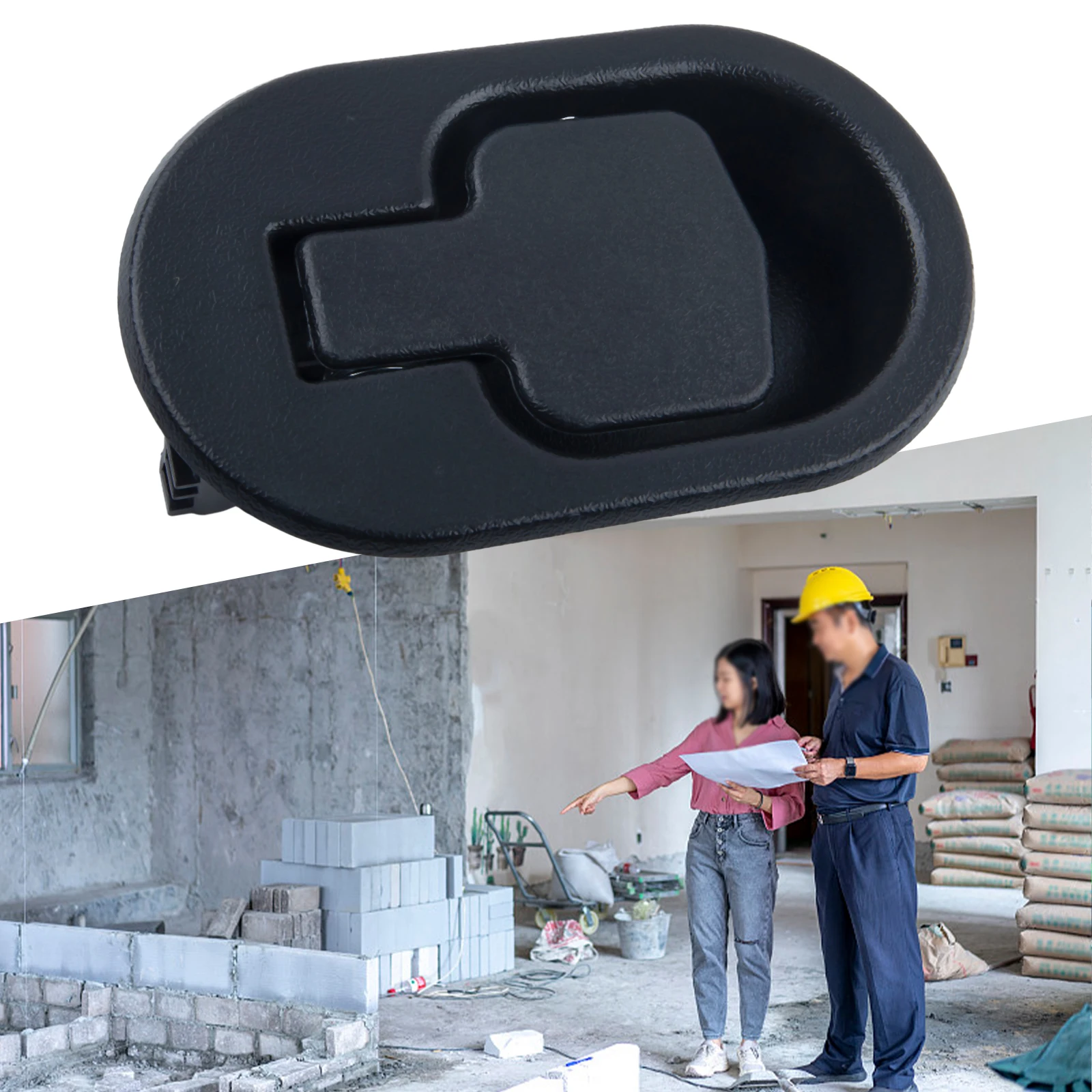 楕円形のプラスチック製リクライニングチェア,11x6.8cm,黒いバックル付きの手動プルハンドル,オフィスチェアの交換