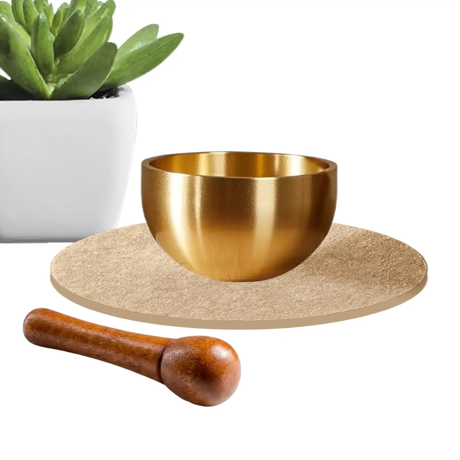 Meditation Bowl Mini Zen Bell Stress Reduction Calming Chimes Brass Small Singing Bowl For Yoga Room Bath Home Desk Table Altar
