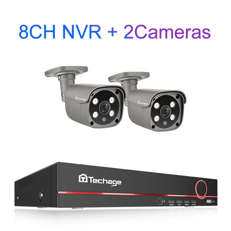 Variant: 8CH 2pcs Camera 5MP