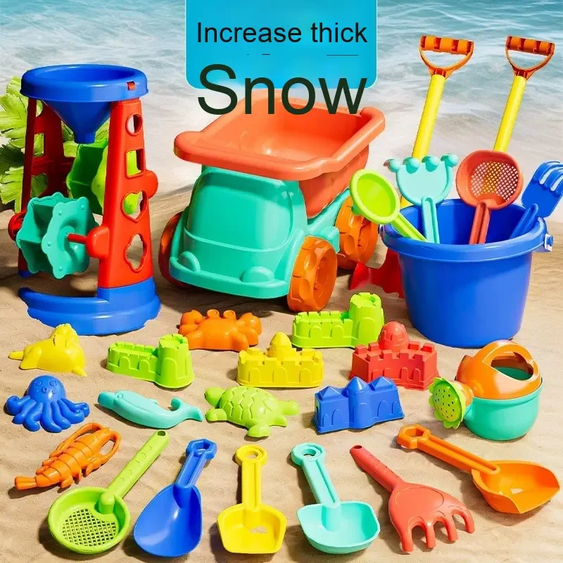 

Beach Sand Toy Set 31-pieces Party Pool Sand Digging Beach water play shovels Game Set Outdoor Sand Play Tools for Kids Holiday