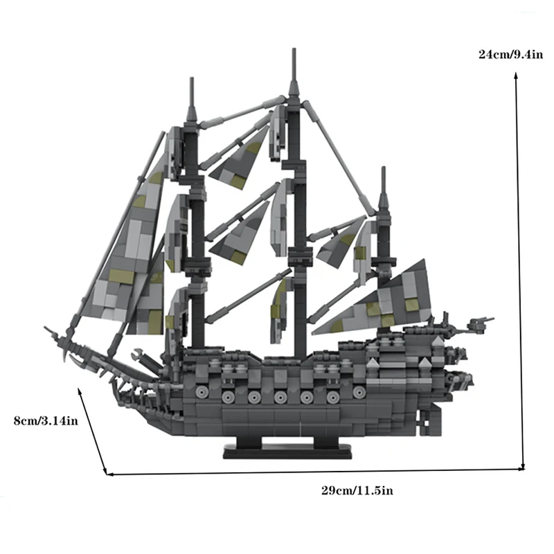 Classic MOC The Supernatural Sailing Ship Dutch Sailing Version Building Blocks Assemble Model Display Children's Toys Gift