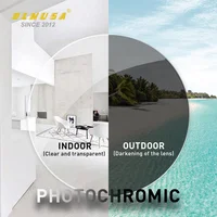 BLMUSA fotocromático Anti luz azul serie hipermetropía miopía lente 1,56 1,61 1,67 1,74 lentes asféricas de resina CR-39 graduadas