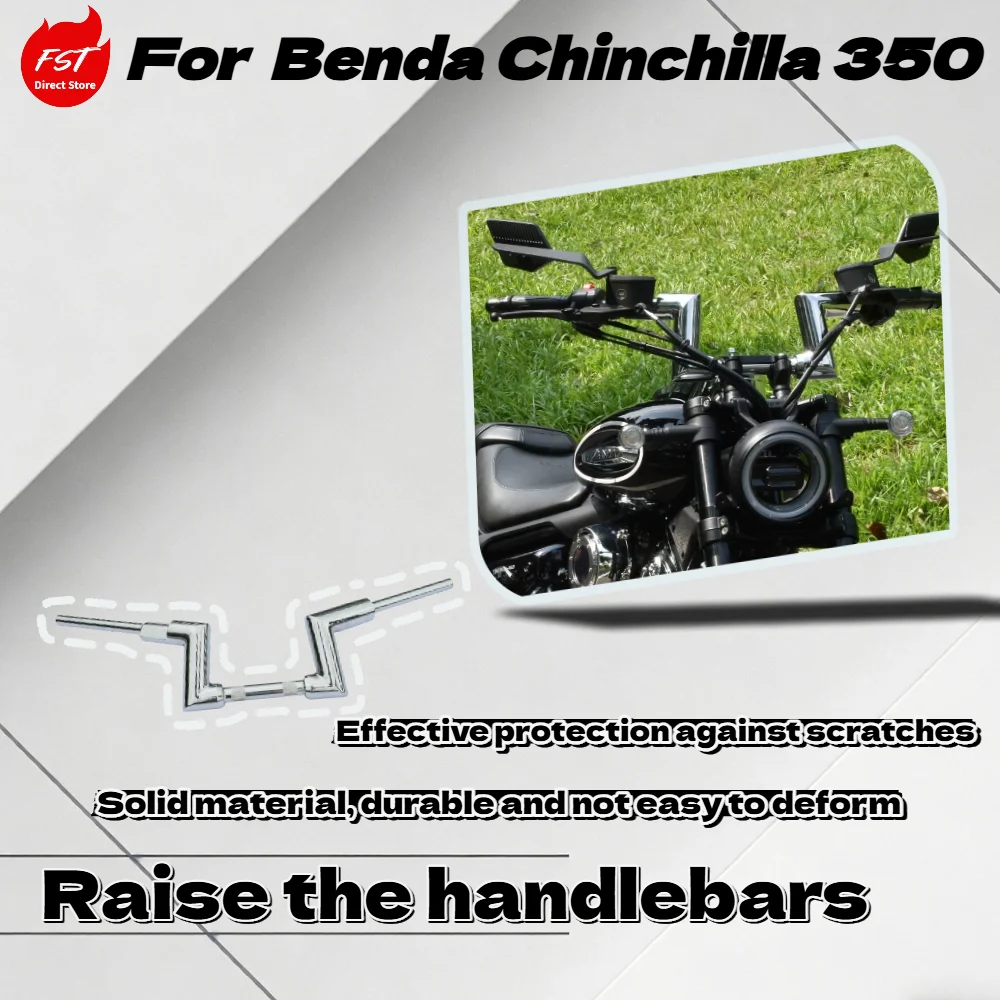 

For benda Chinchilla350 Thickened Raised Electroplated Handlebar Moto Upgrade Fitting Parts