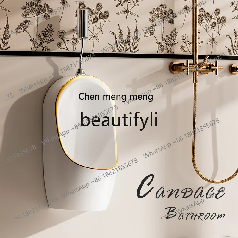 

B178 Wall-mounted induction integrated ceramic urinal Adult men's wall-mounted urinal Hotel bathroom urinal