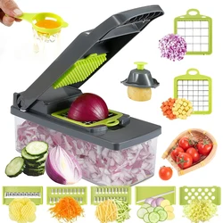 Multifunctional 14/16 in 1 Vegetable Chopper Onion Chopper Handle Food Grate Food Chopper Kitchen Vegetable Slicer Dicer Cut