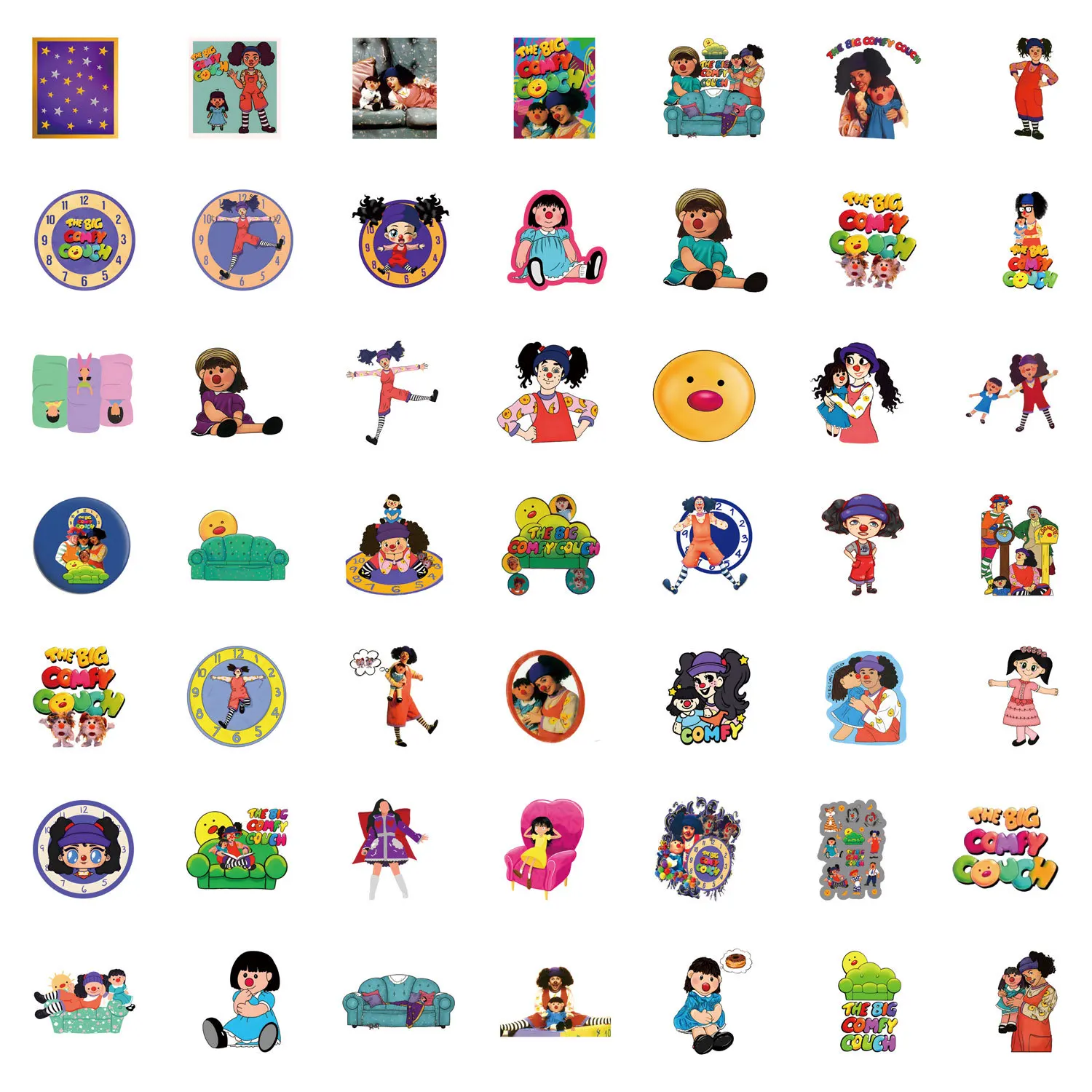 10/30/50PCS Cartoon Big Comfy Couch Sticker Graffiti Decorative Luggage Water Cup Laptop Scrapbook Waterproof Decal Kids Toy