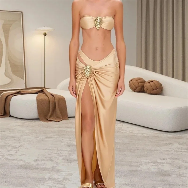 2/3PC Bikini Set Women Swimwear Push Up Swimsuit Bottom Print Shell Accessories Brazilian Biquini Bathing Suit Swim Wear Beach