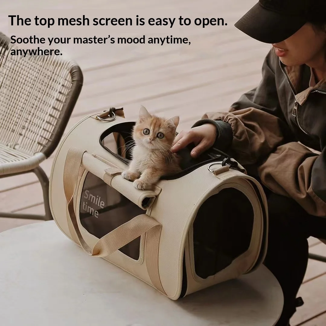Transportín plegable portátil para gatos y perros, bolsa de viaje - imagen 3