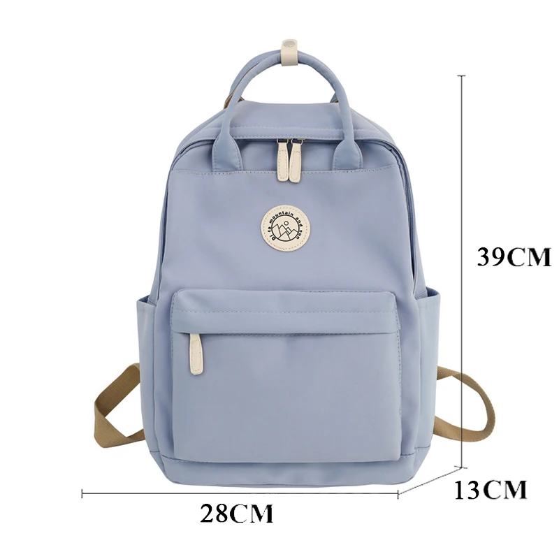 MOONBIFFY Zaino in nylon da donna Borse da scuola impermeabili color caramello per ragazze adolescenti Zaino patchwork Zaino femminile Mochila