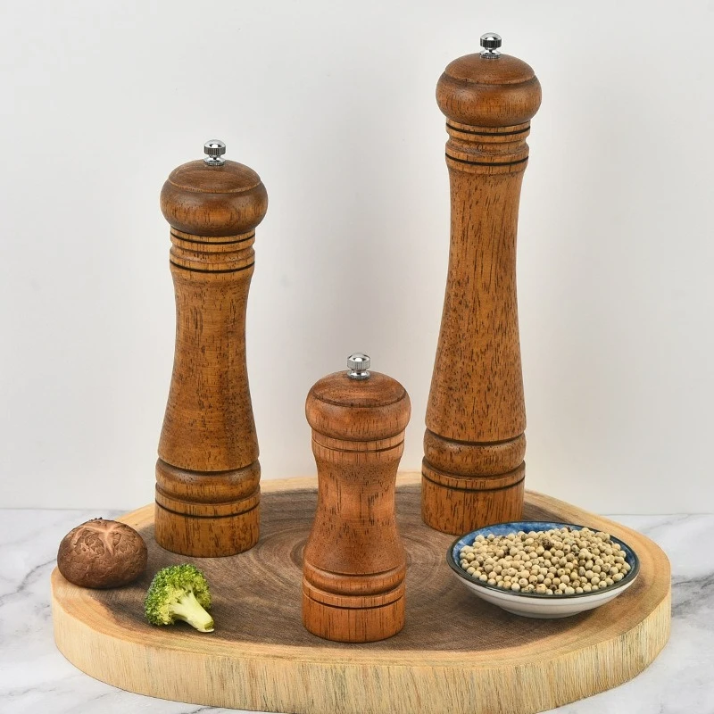

Wood Pepper Mill, Salt Shakers with Adjustable Pepper Grinder,Salt Mill Pepper Grinder, kitchen Wooden Rotor for Your grinder