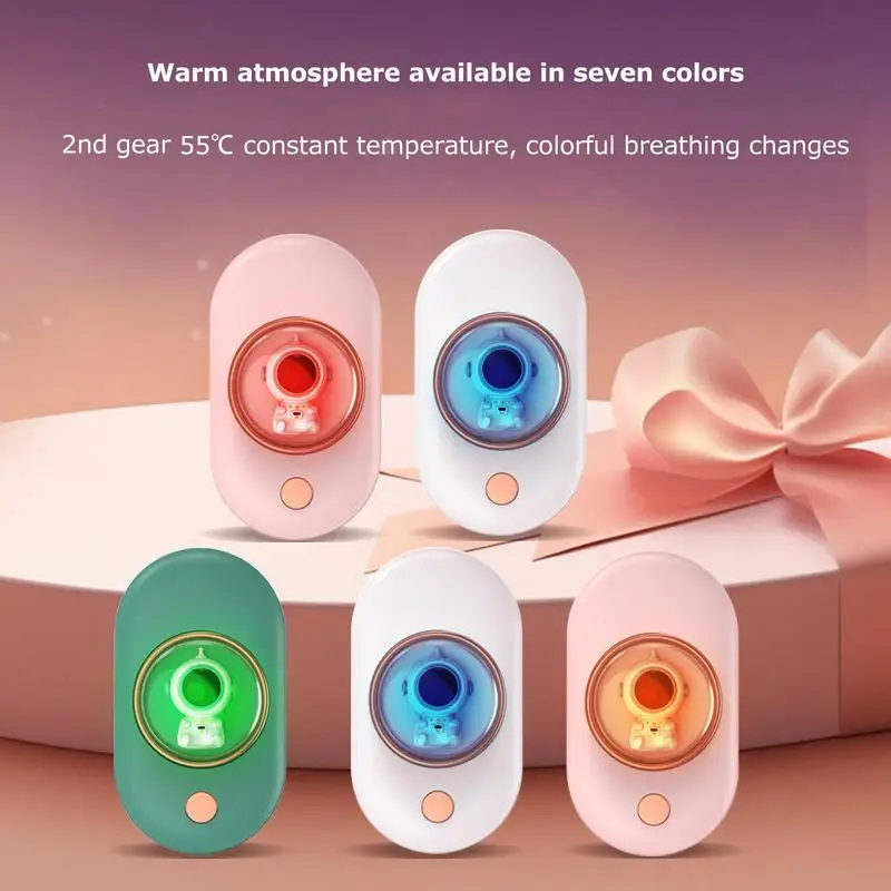 Calentador de manos eléctrico, calentador de manos recargable portátil, calentadores de manos de bolsillo de astronauta de dibujos animados, calentador de manos reutilizable de 2 niveles de calefacción