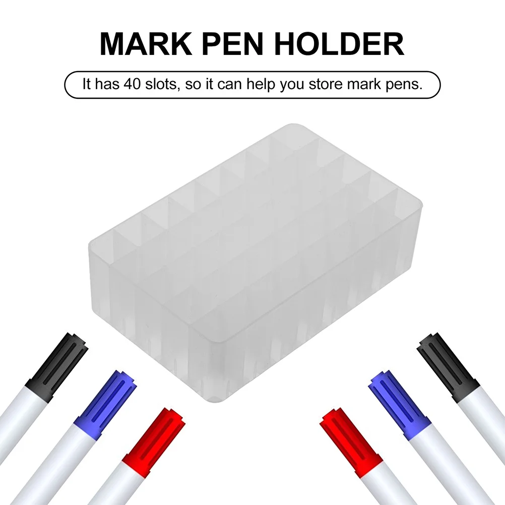 

3Pcs Durable Plastic Pp Pen Holders Portable Desk Marker Storage Easy To Use Multifunctional Table Marker Organizer
