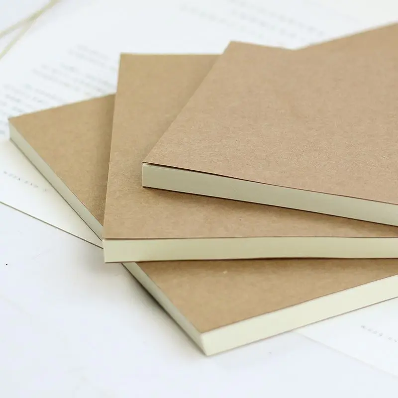 A4 Kraft Paper Sketchbook Glue Bound 210 Sheets Drawing Book School Gift