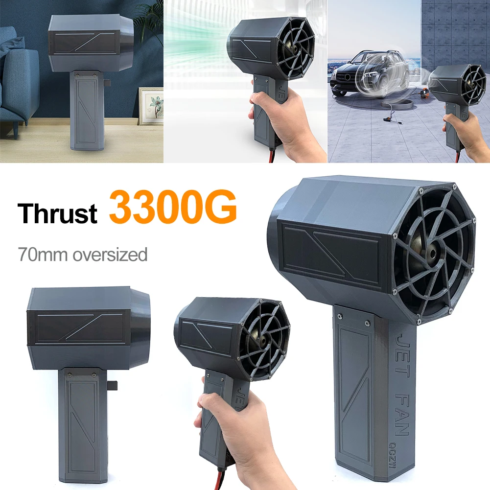 2000W Powerful Blower 3300g Thrust Turbo Violent Fan with XT60 Battery Interface Handheld Ducted Turbofan Keyboard Cleaning Tool