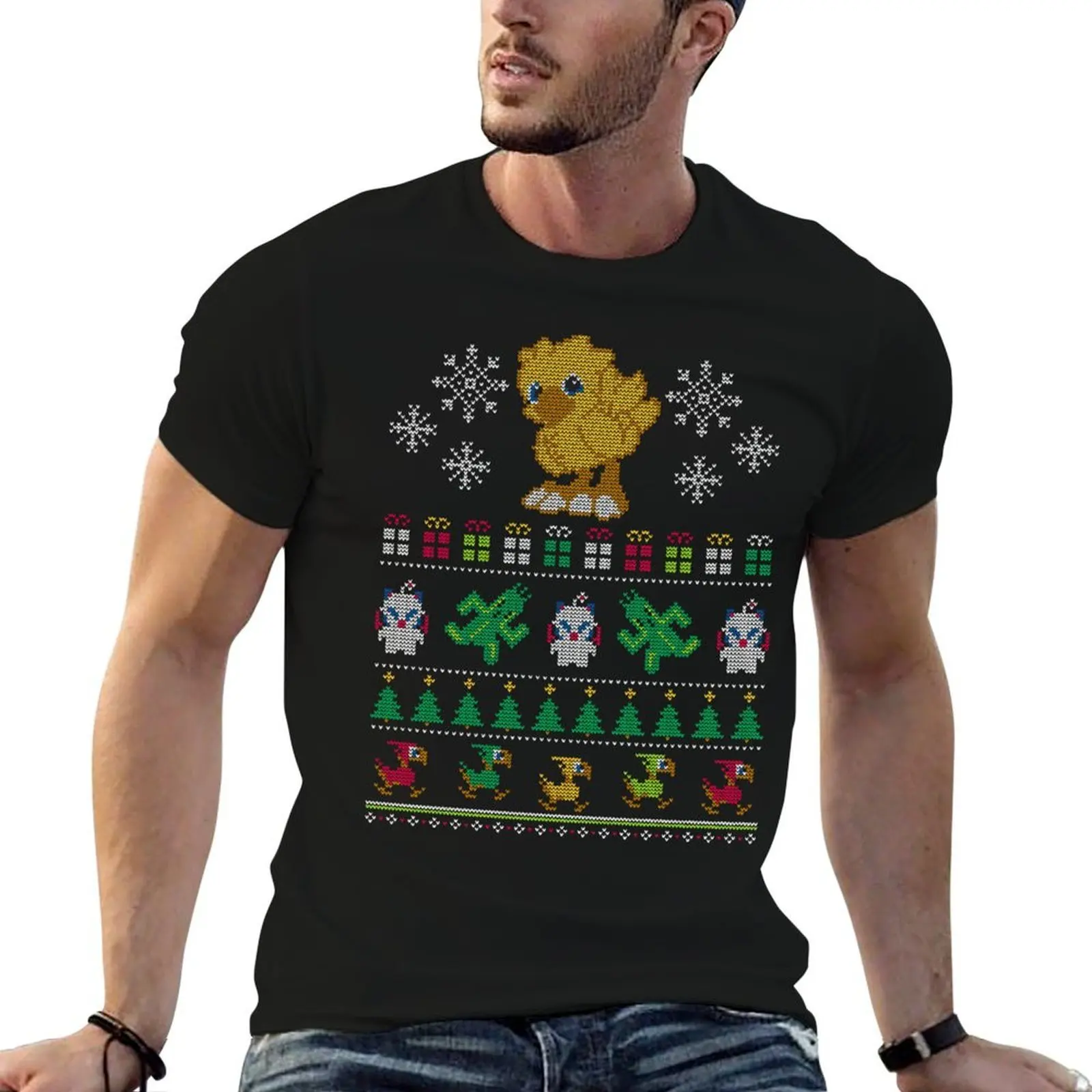 

Merry Chocobo T-Shirt cotton t shirt pack man t shirt luxury T-Shirt