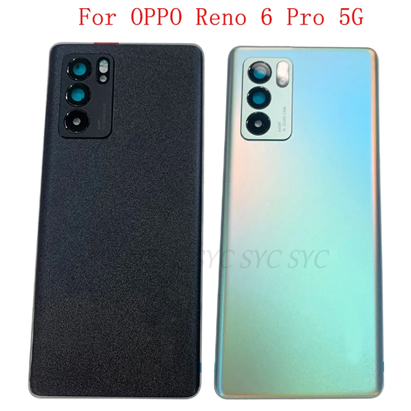 Back Cover Rear Door Case Housing For OPPO Reno 6 Pro 5G Battery Cover with Camera Lens Repair Parts