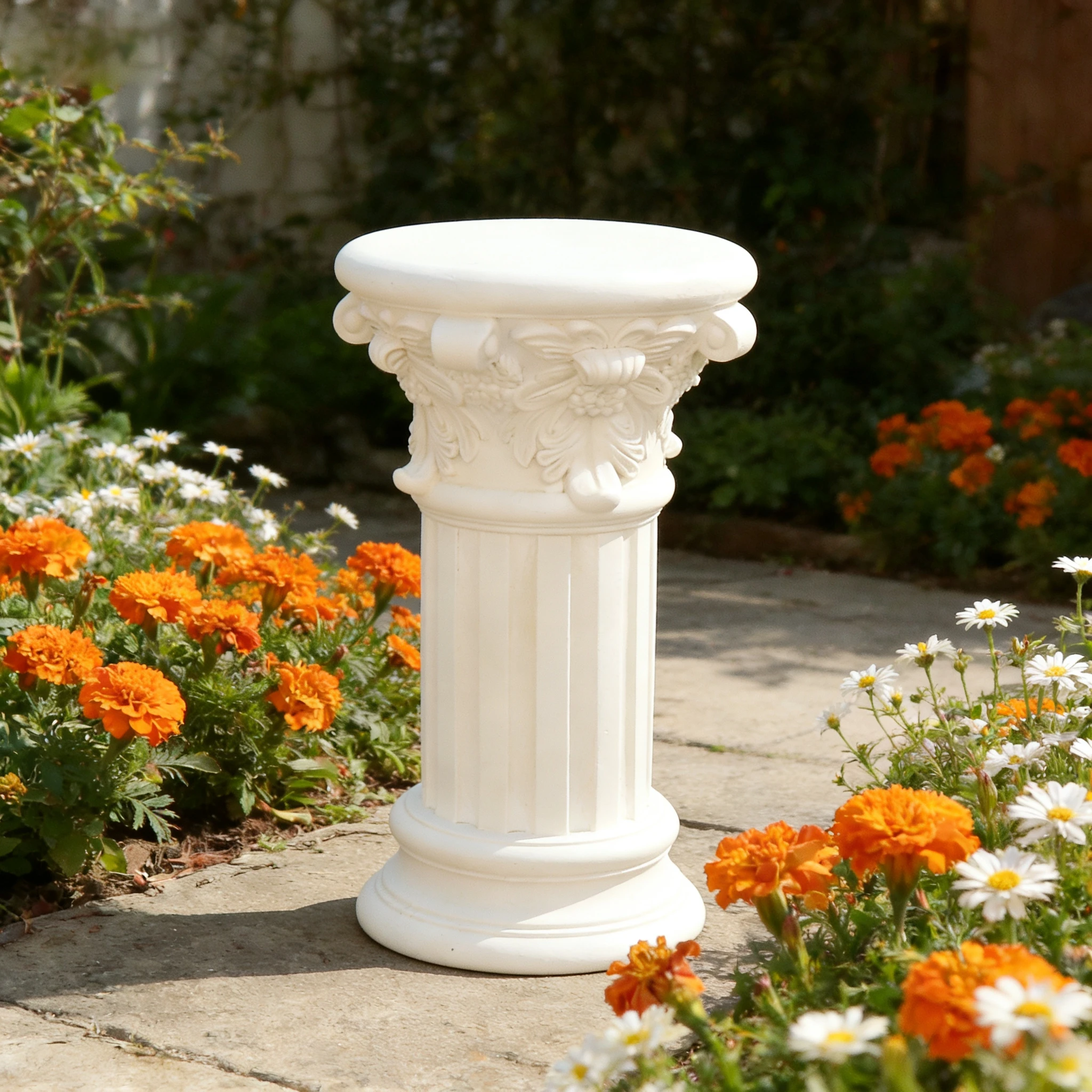 

16-дюймовая белая элегантная статуя в виде греко-римской колонны, шикарные белые римские колонны, подставка-реквизит для сада, патио, свадебных мероприятий на открытом воздухе