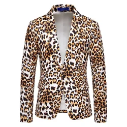 Men's Suit Jacket Leopard Print Suit Business Casual Party Suit Jacket Men Blazer Coat Men