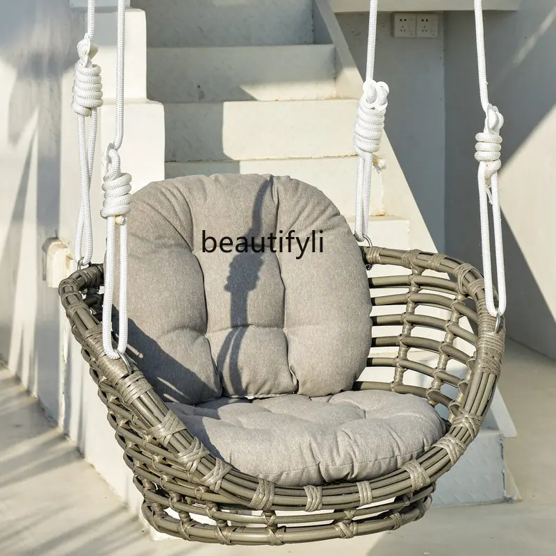 

yj Glider Swing Indoor Home Hanging Basket Adult Balcony Chair Nordic Rocking Chair Rattan Chair