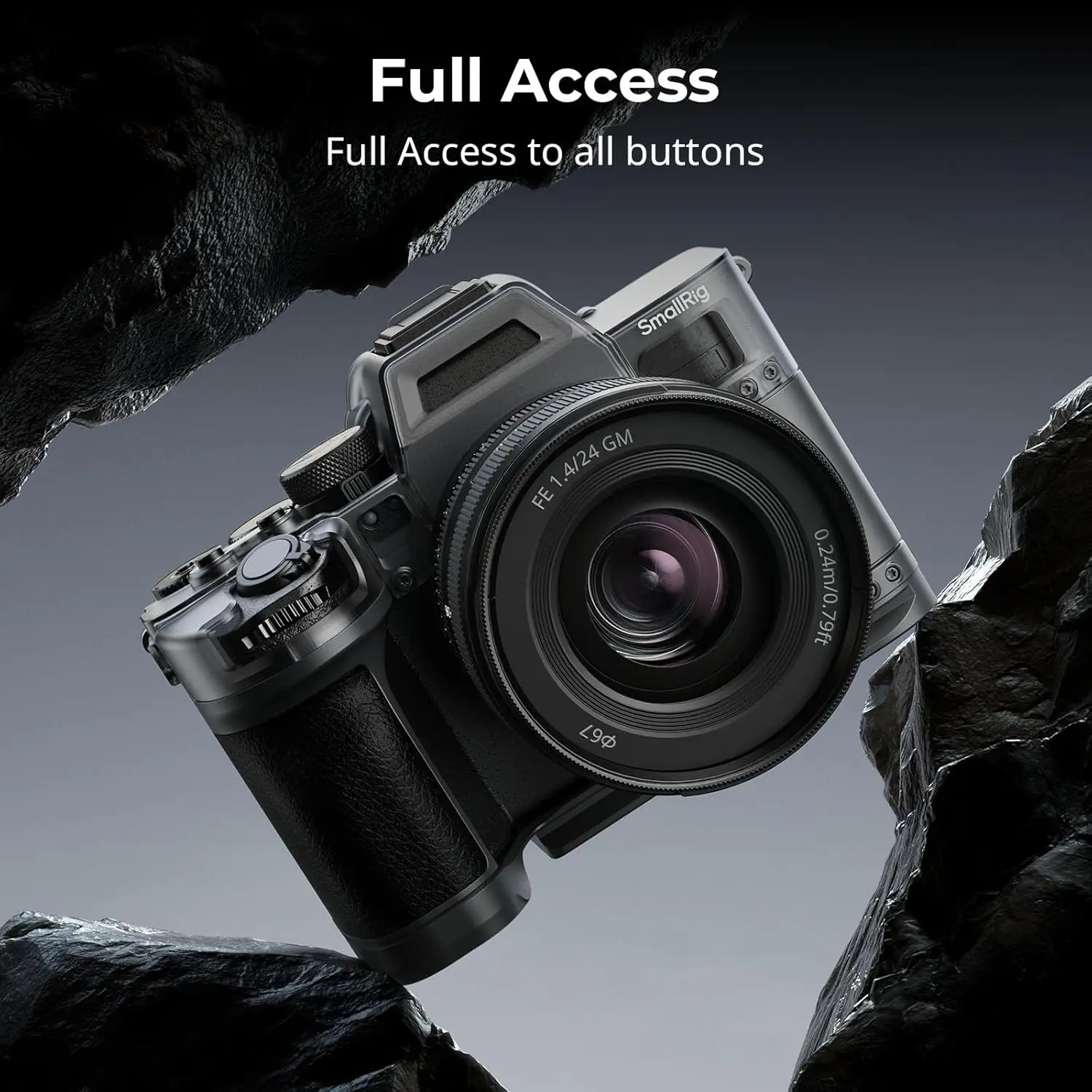 SmallRig HYBRID Modular CAGE ป้องกันเต็มรูปแบบกล้องพร้อม Grip และแผ่นสําหรับ Arca-Swiss สําหรับ Sony Alpha 7 IV