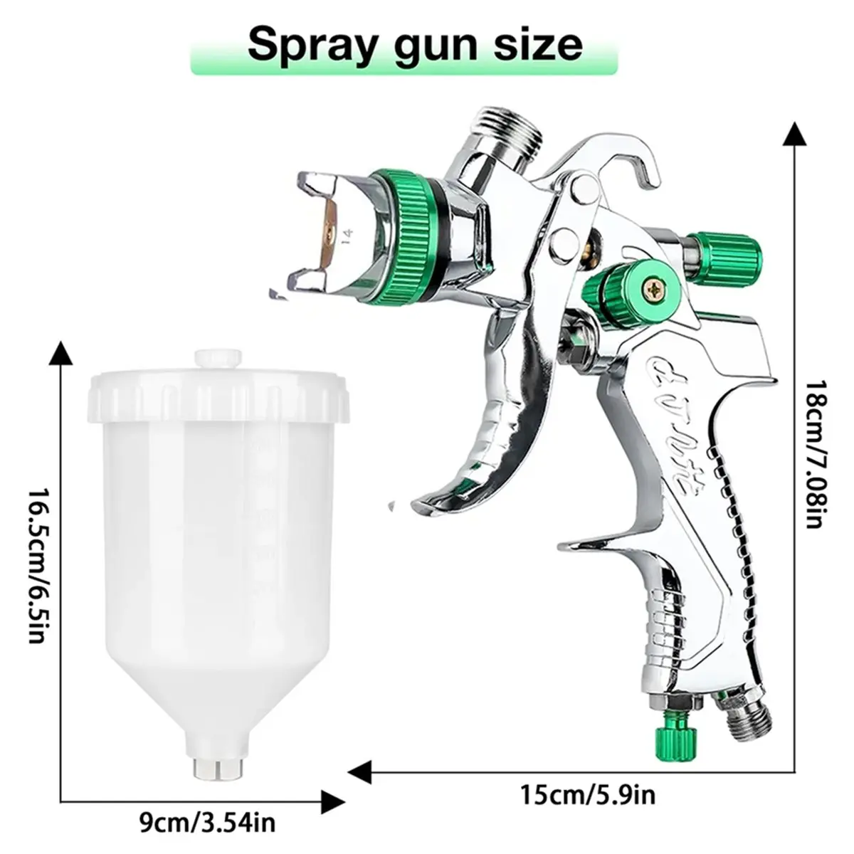 A013 HVLP 1.4+1.7+2.0mm Nozzle Kit with Air Regulator Filters +10PCS No-Clean Paint Mixing Cups Blue