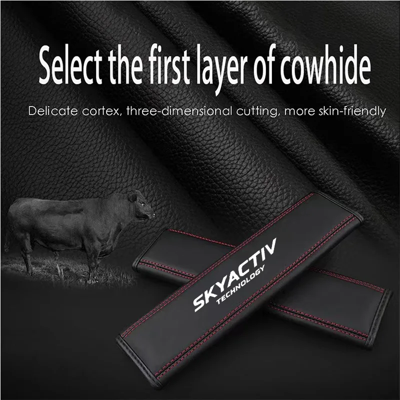 2PCS High Quality Car Seat Belt Protection Shoulder Pad Cover For Mazda mx5 skyactive 2 3 5 6 8 cx3 cx4 cx5 cx7 Car Accessories