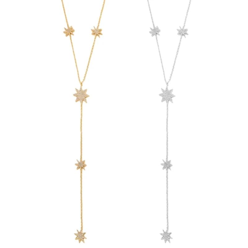 Contemporary Meteors And Crosses Designs Long Necklace Neck Ornament For Parties DropShip