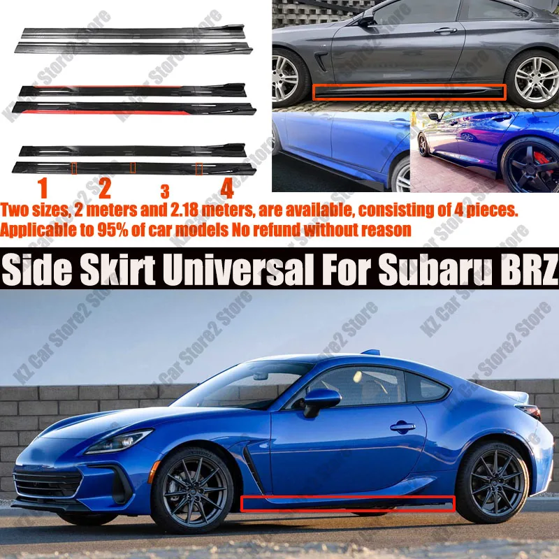 

FOR Subaru BRZ 2M Car Side Skirt Extension Plate Lip Separator Bumper 2.18M Racing Side Spoiler Universal Car Side
