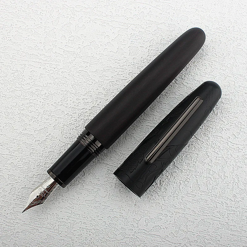 Imagem -04 - Jinhao Madeira Fountain Pen Classic Gado Ebony Presente Escola e Material de Escritório Estudante Papelaria m f ef Nib 9056