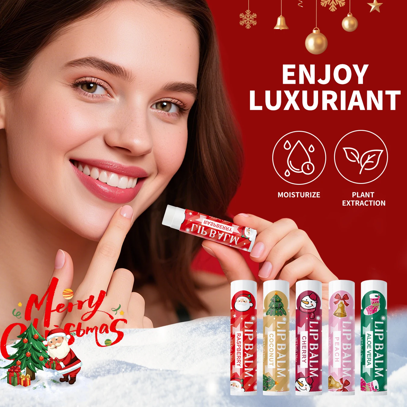 Ensemble de rouges à lèvres de noël, 20 pièces/boîte, remplissage de chaussettes de noël, cadeau de noël, brillant hydratant longue durée, Non gras, 5 saveurs