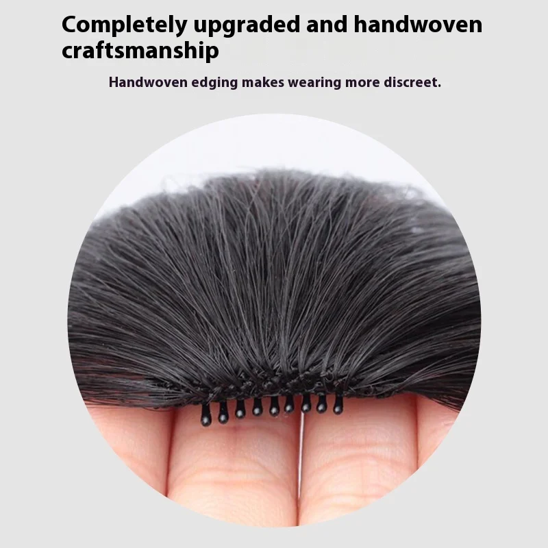 풀 헤어 가발 패드 두꺼운 측면 일체형 여성용 헤어 교체용 핸드메이드 헤어 패드 펌 및 염색 가능