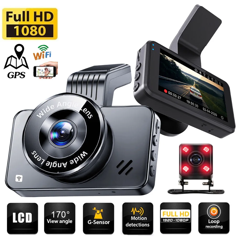 

Car DVR WiFi Full HD 1080P Dash Cam Rear View Vehicle Camera Drive Video Recorder Night Vision Auto Dashcam GPS Car Accessories
